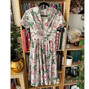 Bamboo and Floral Shirt Dress